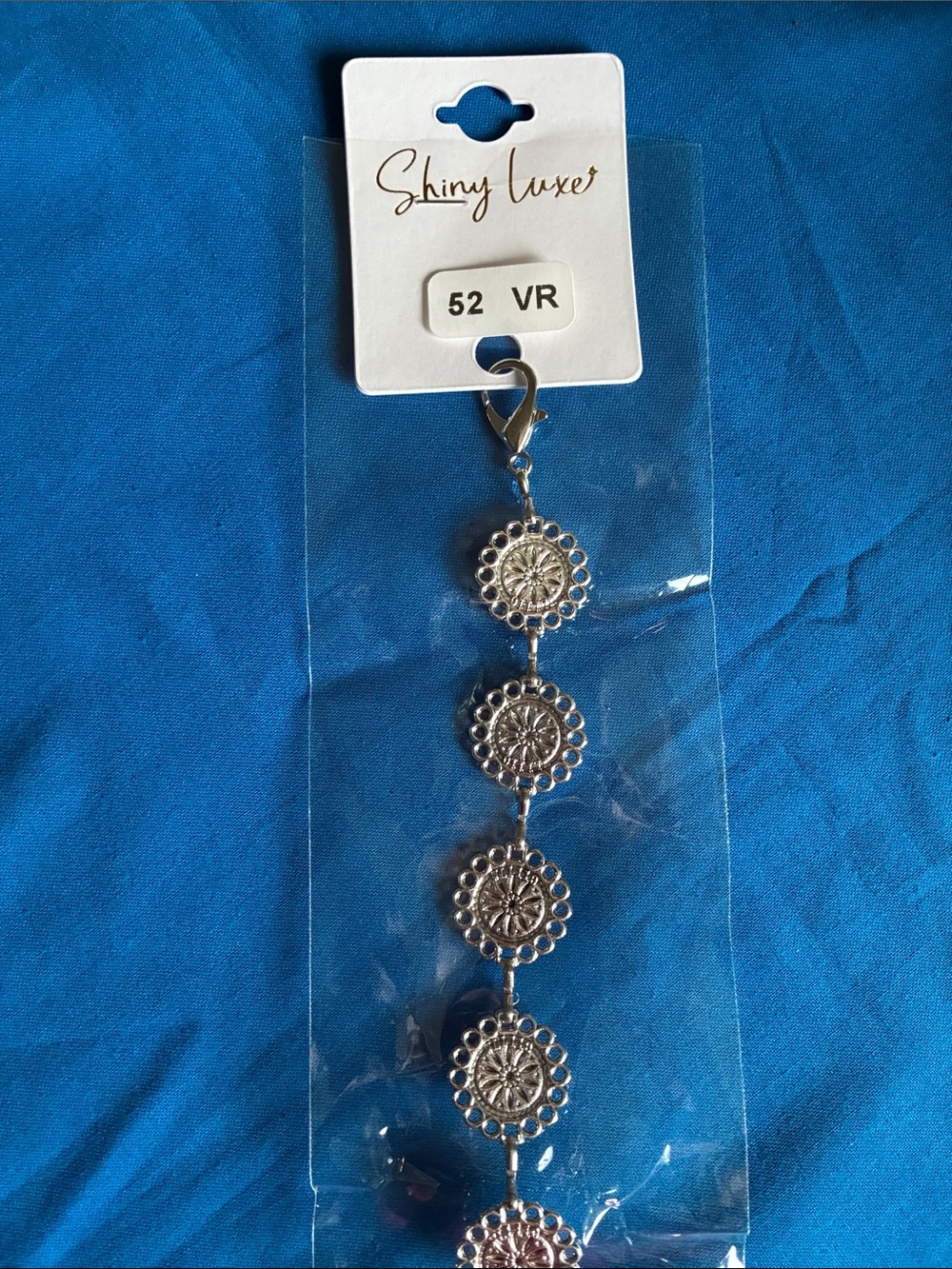 Shiny Luxe Silver Medallion Connector belt